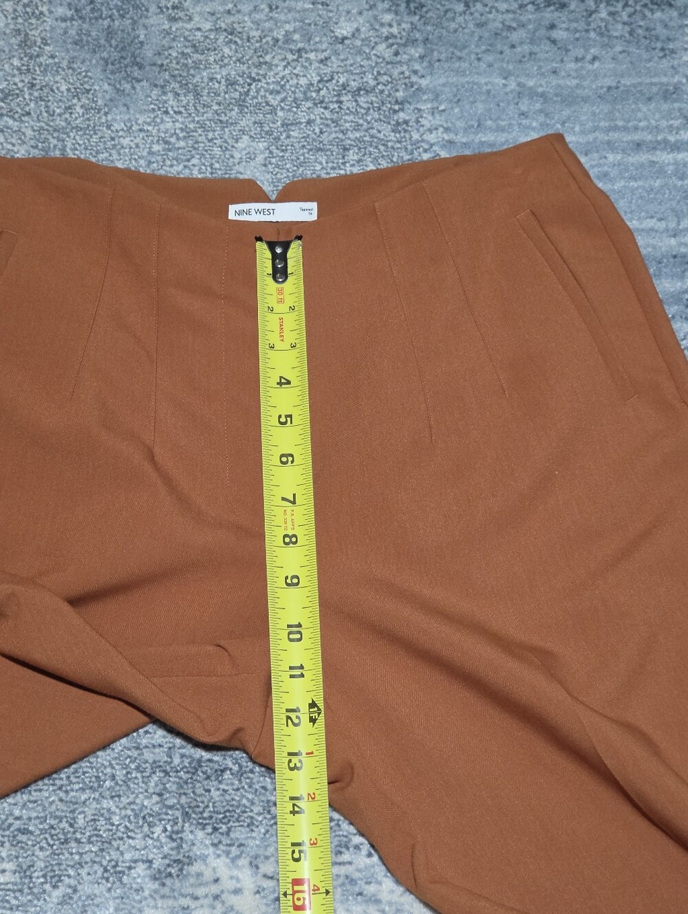 Nine West Rust High-Rise Tapered Trousers Size 14 Color Marron-brown. - Picture 7 of 11